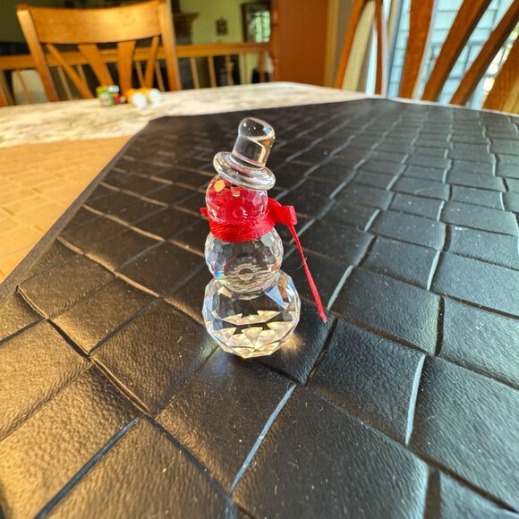 Iris Arc Lead Crystal Snowman Retired Austrian Collectible - Picture 2 of 5